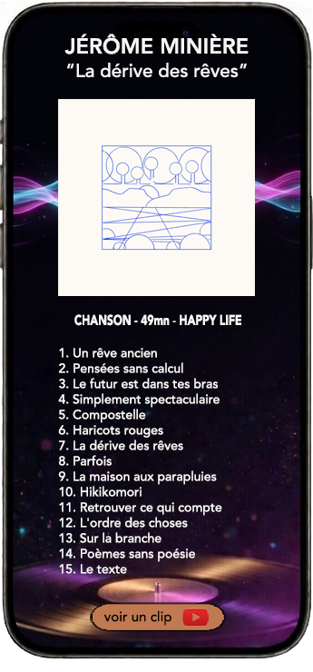 Jérôme Minière La Dérive des Rêves album chanson française
