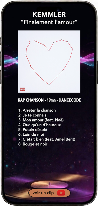 Kemmler album rap chanson Finalement l'amour