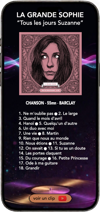 La Grande Sophie album chanson française Tous les jours Suzanne